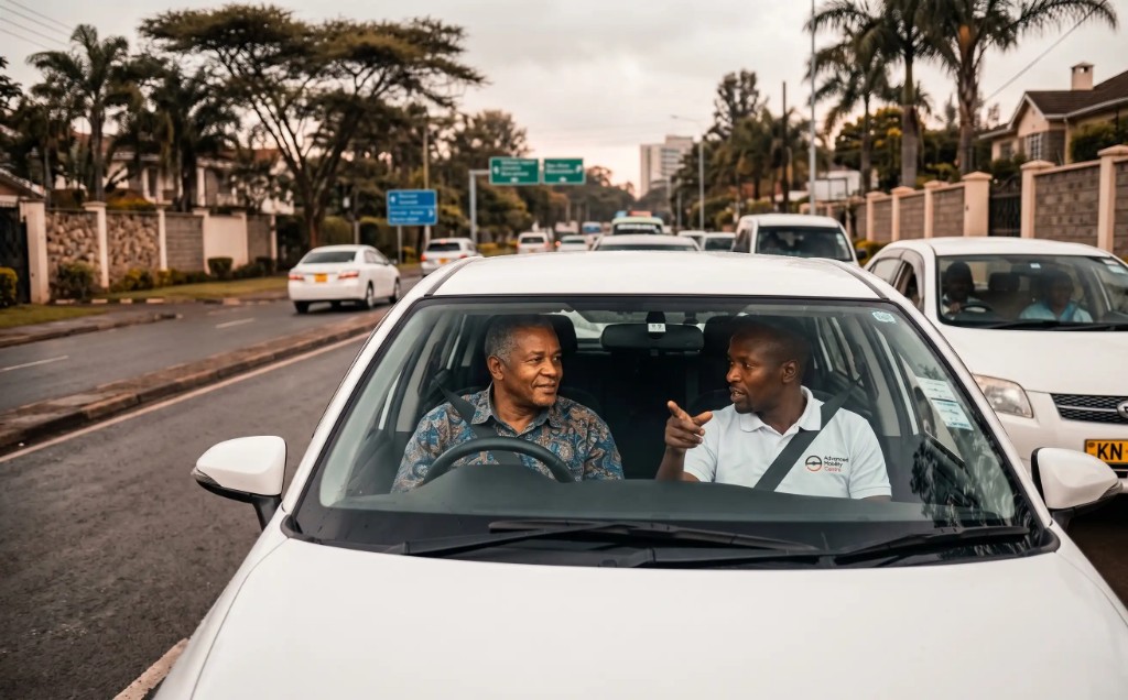 AMDA instructor guiding an experienced driver during an in-car refresher lesson